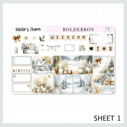 WINTER'S CHARM Hobonichi Cousin || Planner Sticker Kit