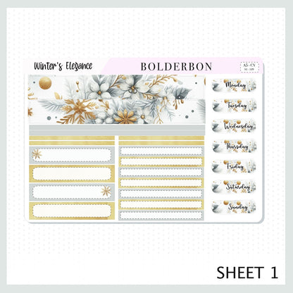 WINTER'S ELEGANCE "A5 Compact Vertical" || Planner Sticker Kit