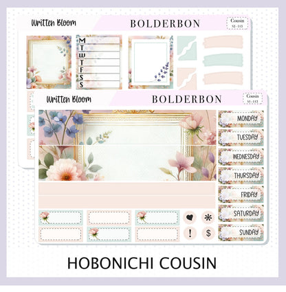 WRITTEN BLOOM Hobonichi Cousin || Springtime, Pastel Aesthetic, A5 Planner Sticker Kit