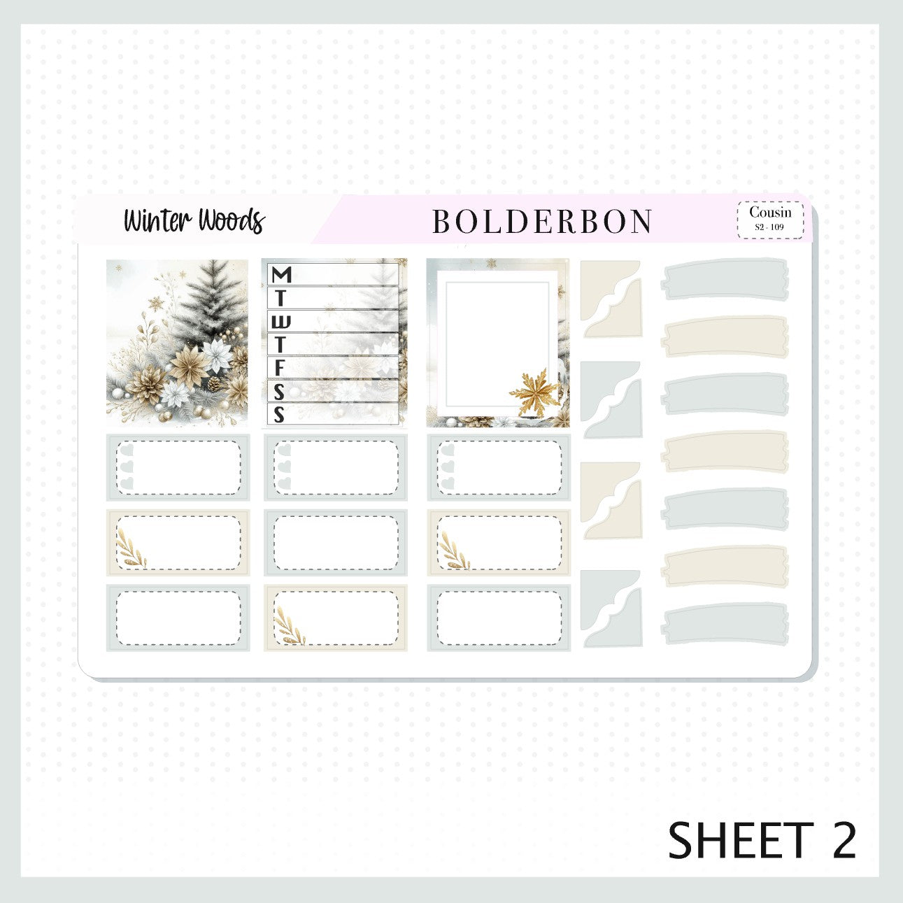 WINTER WOODS Hobonichi Cousin || Planner Sticker Kit