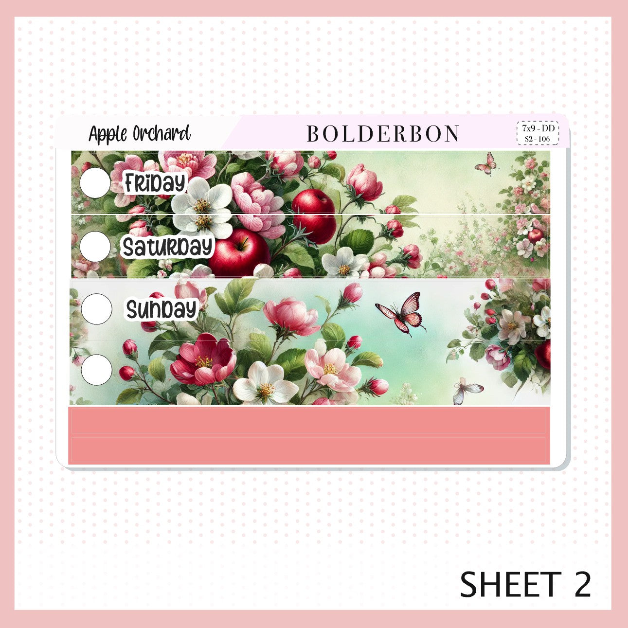 APPLE ORCHARD 7x9 Daily Duo || Planner Sticker Kit for Erin Condren