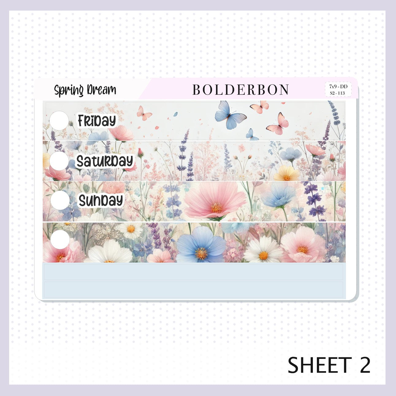 SPRING DREAM 7x9 Daily Duo || Planner Sticker Kit for Erin Condren