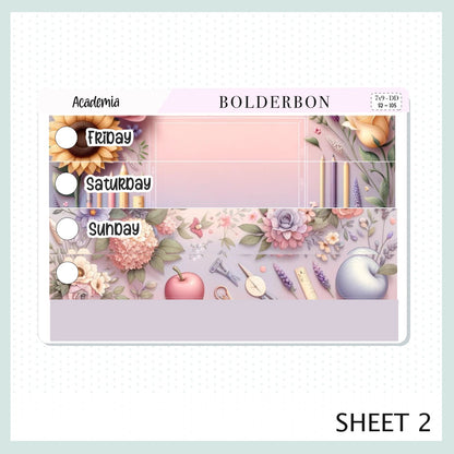 ACADEMIA 7x9 Daily Duo || Planner Sticker Kit for Erin Condren