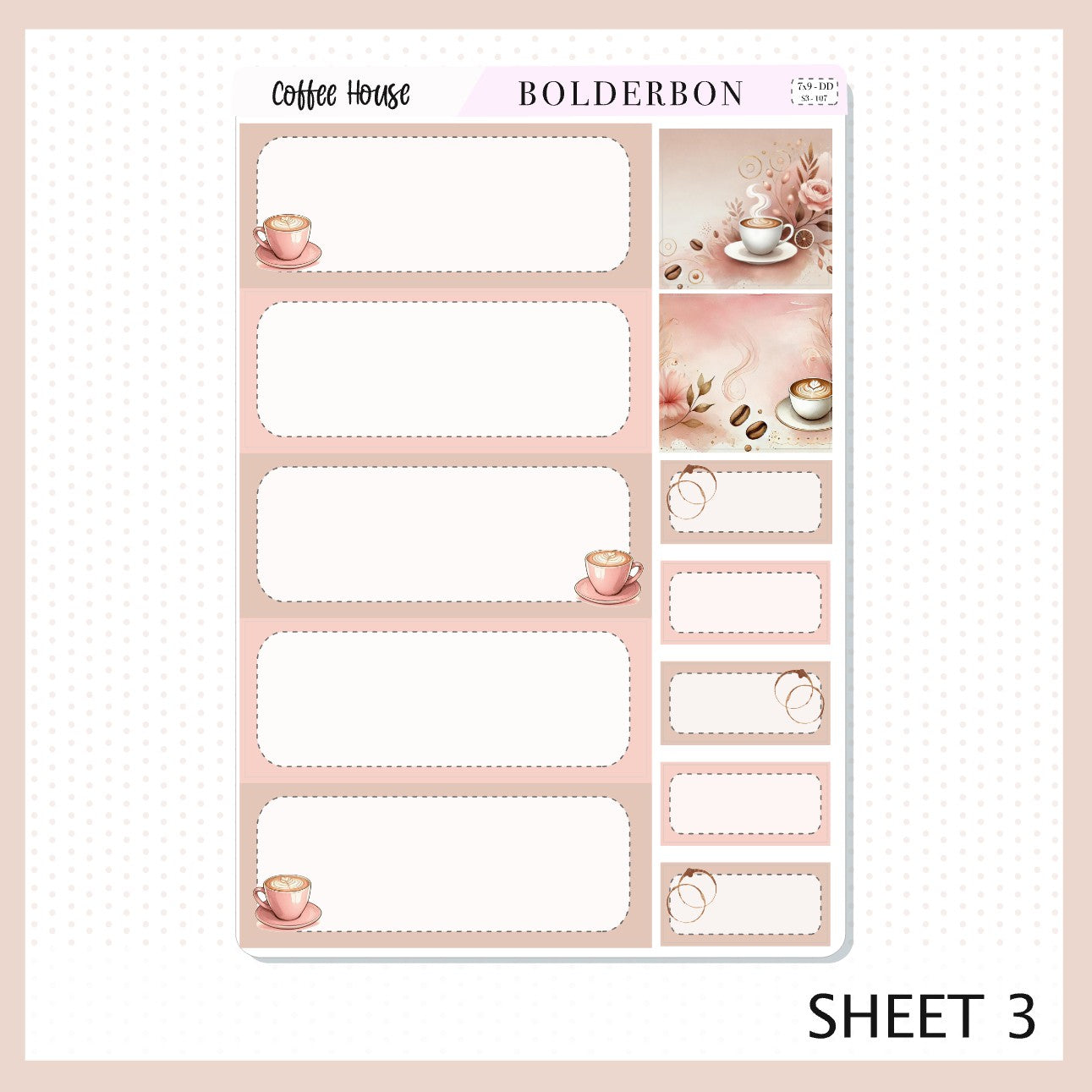 COFFEE HOUSE 7x9 Daily Duo || Planner Sticker Kit for Erin Condren