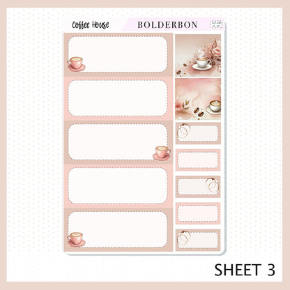 COFFEE HOUSE 7x9 Daily Duo || Planner Sticker Kit for Erin Condren