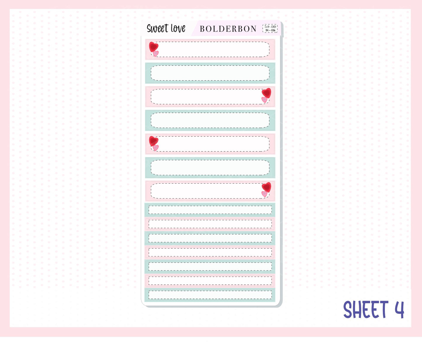 SWEET LOVE 7x9 Daily Duo || Planner Sticker Kit for Erin Condren