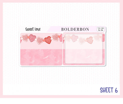 SWEET LOVE 7x9 Daily Duo || Planner Sticker Kit for Erin Condren