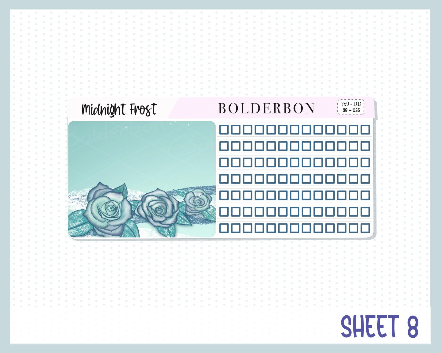 MIDNIGHT FROST 7x9 Daily Duo || Planner Sticker Kit for Erin Condren, Winter, Snowflakes