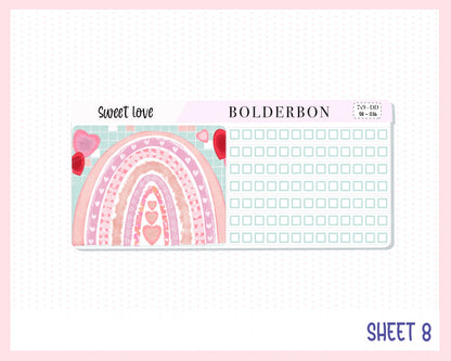 SWEET LOVE 7x9 Daily Duo || Planner Sticker Kit for Erin Condren