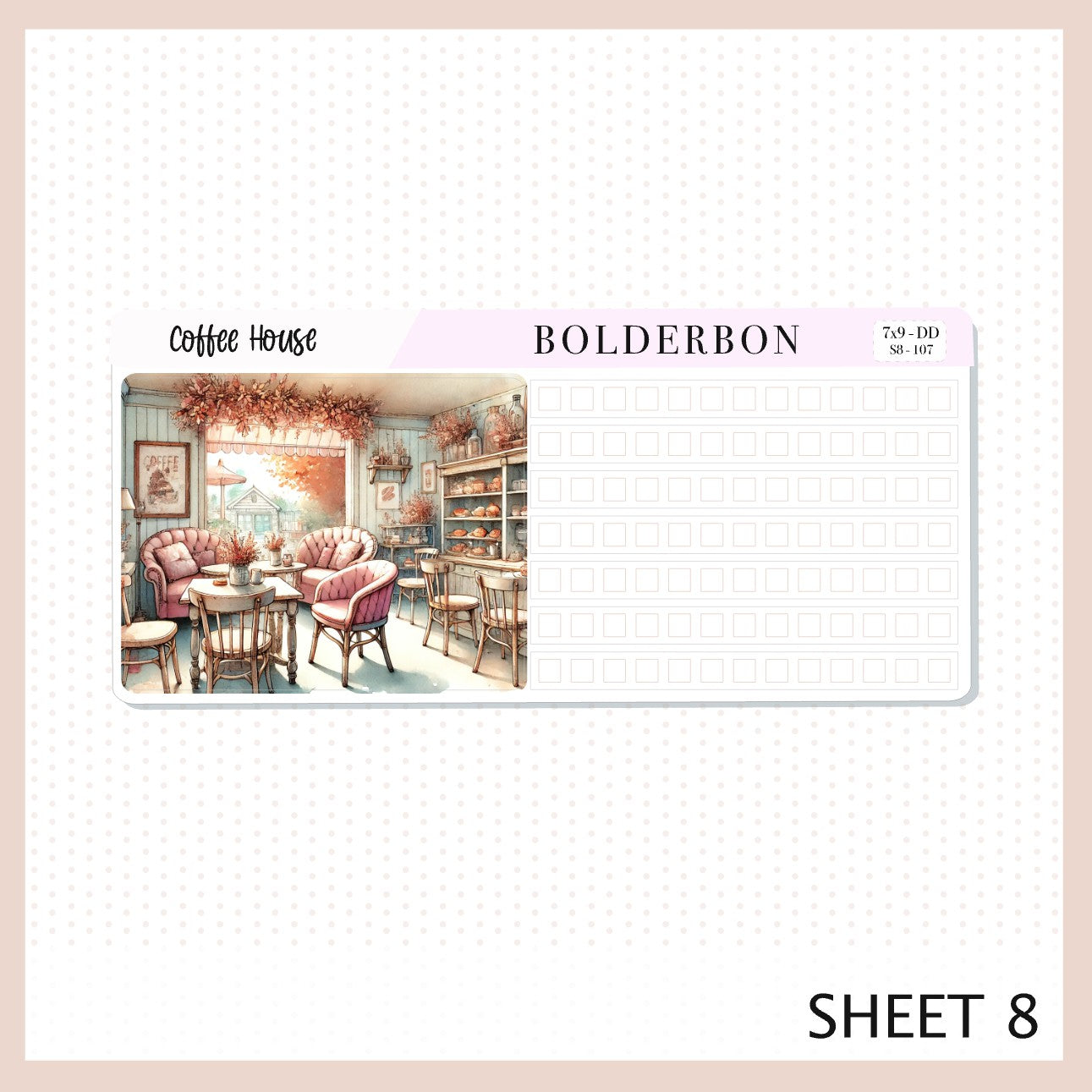 COFFEE HOUSE 7x9 Daily Duo || Planner Sticker Kit for Erin Condren