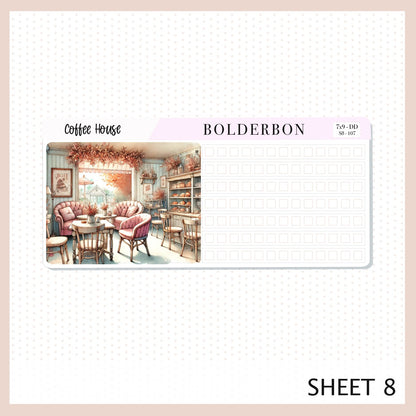 COFFEE HOUSE 7x9 Daily Duo || Planner Sticker Kit for Erin Condren