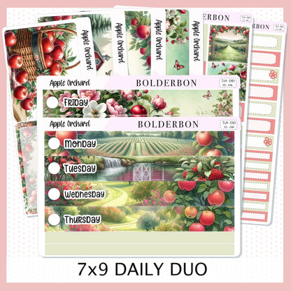 APPLE ORCHARD 7x9 Daily Duo || Planner Sticker Kit for Erin Condren