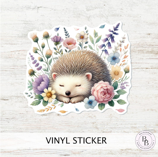 HEDGEHOG Vinyl Sticker || Hedgehog lover Gift, Spring, Springtime, Planners, Laptops, Journals, Scrapbooking and Craft Projects