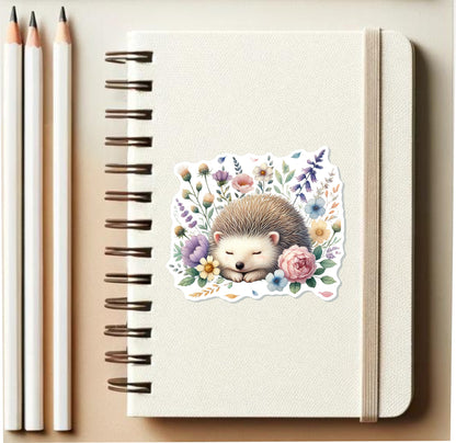 HEDGEHOG Vinyl Sticker || Hedgehog lover Gift, Spring, Springtime, Planners, Laptops, Journals, Scrapbooking and Craft Projects