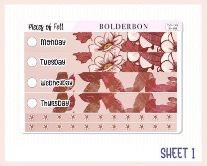 PIECES OF FALL 7x9 Daily Duo || Fall Planner Sticker Kit for Erin Condren, Autumn