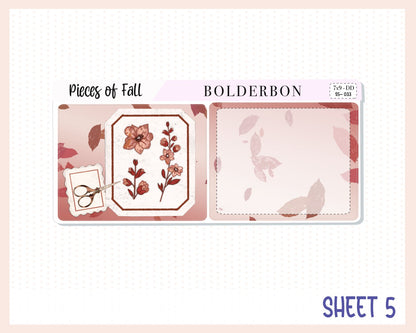 PIECES OF FALL 7x9 Daily Duo || Fall Planner Sticker Kit for Erin Condren, Autumn