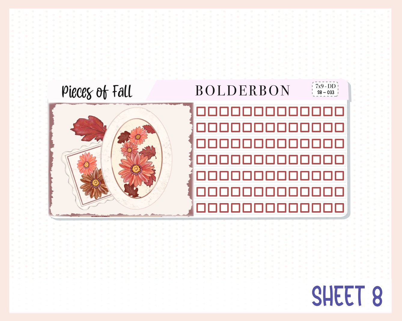 PIECES OF FALL 7x9 Daily Duo || Fall Planner Sticker Kit for Erin Condren, Autumn