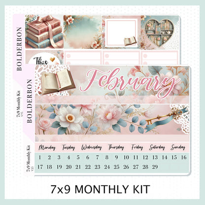 FEBRUARY 7x9 Monthly Sticker Kit || Timeless Tales, Bookish