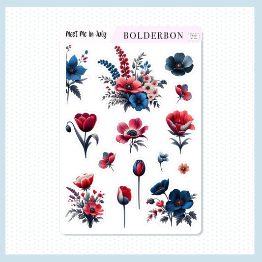 FLORAL Journal Stickers || MEET ME IN JULY