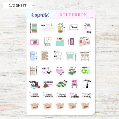 HOUSEHOLD || Planner Stickers