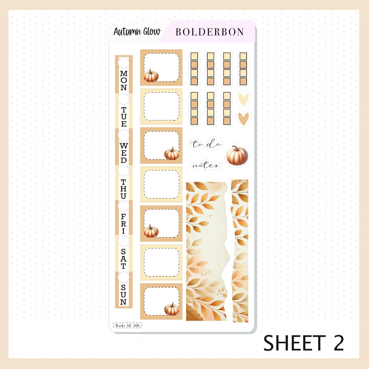 AUTUMN GLOW Hobonichi Weeks || Planner Sticker Kit