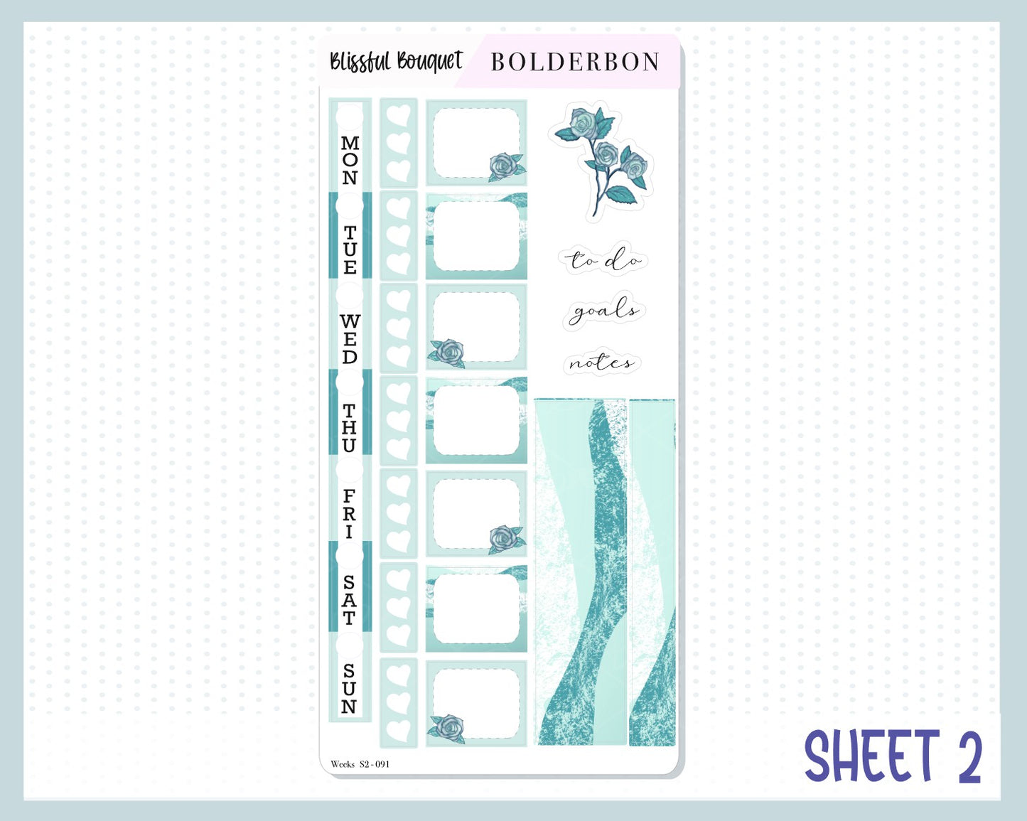 BLISSFUL BOUQUET Hobonichi Weeks || Weekly Planner Sticker Kit