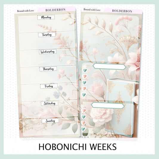 BOUND WITH LOVE Hobonichi Weeks || Planner Sticker Kit, Bookish