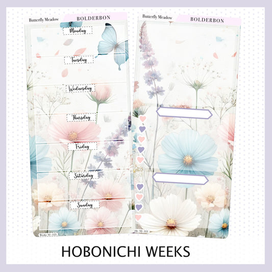 BUTTERFLY MEADOW Hobonichi Weeks || Planner Sticker Kit