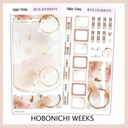 COFFEE STAINS Hobonichi Weeks || Planner Sticker Kit