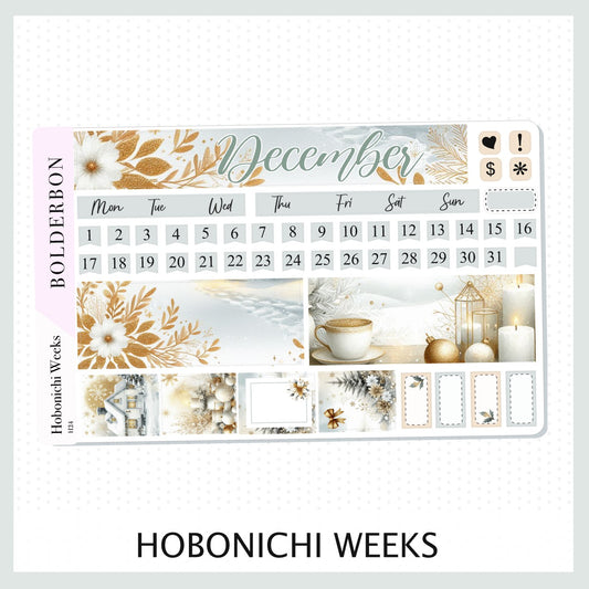 DECEMBER Hobonichi Weeks || Monthly Planner Stickers, Winter's Charm