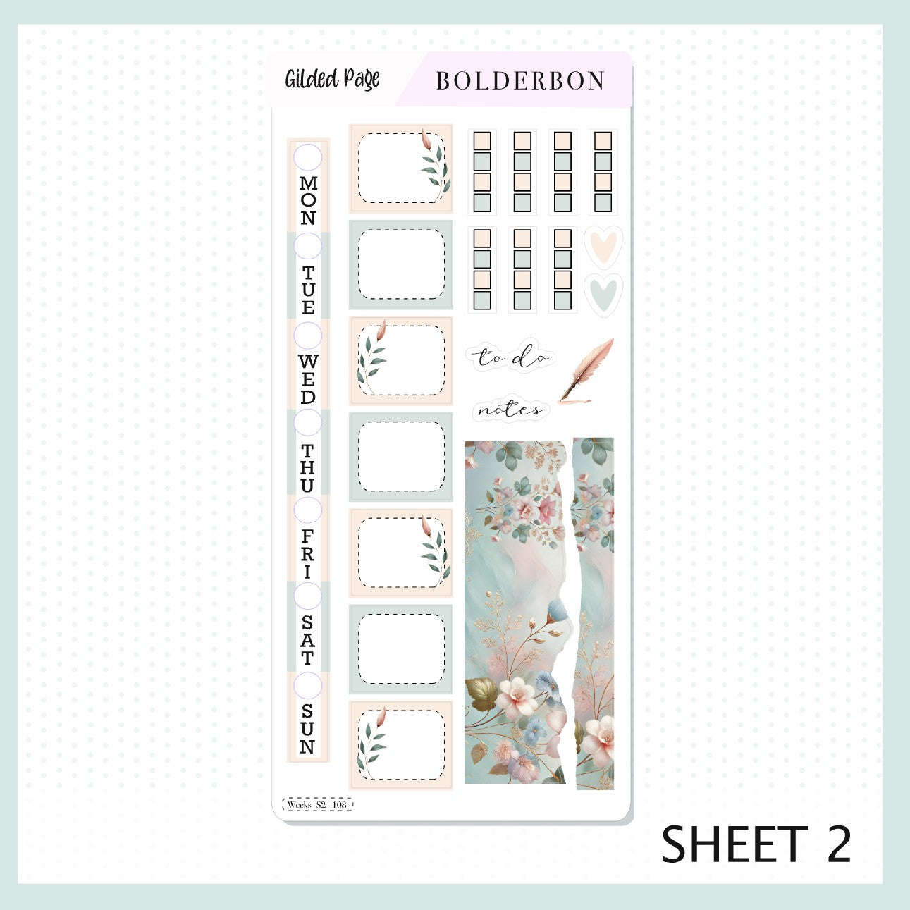 GILDED PAGE Hobonichi Weeks || Planner Sticker Kit, Bookish