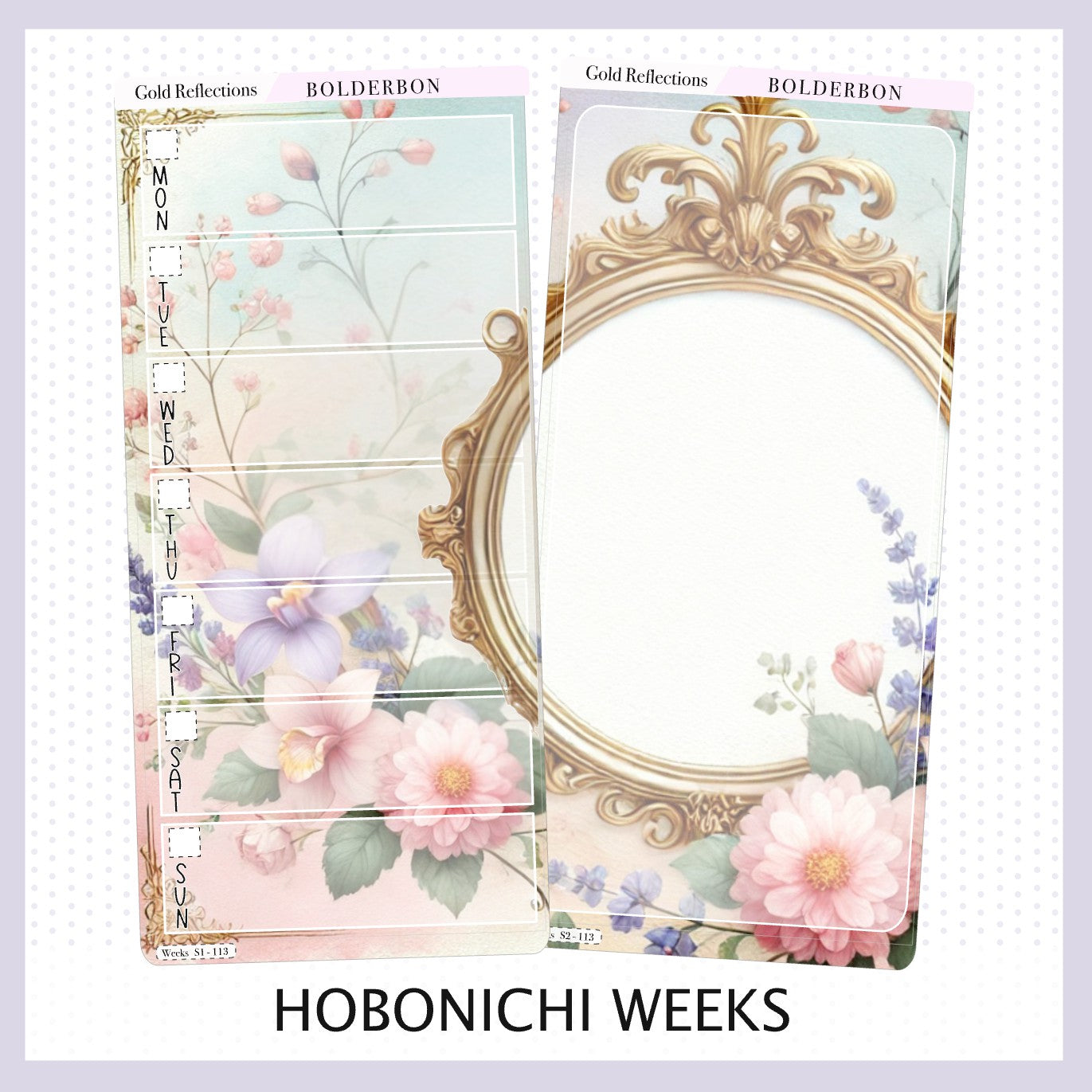 GOLD REFLECTIONS Hobonichi Weeks || Planner Sticker Kit