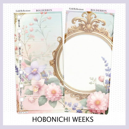 GOLD REFLECTIONS Hobonichi Weeks || Planner Sticker Kit