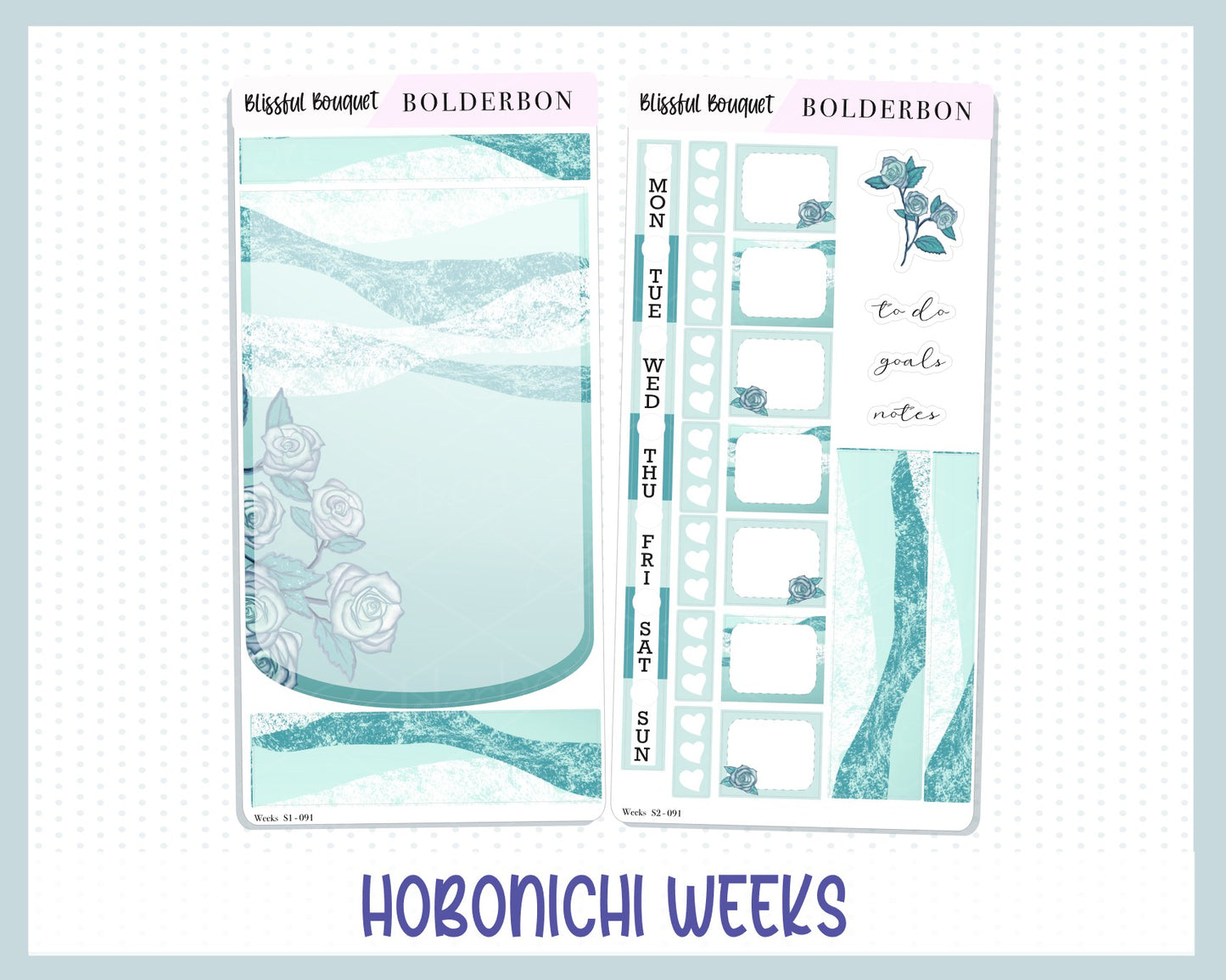 BLISSFUL BOUQUET Hobonichi Weeks || Weekly Planner Sticker Kit