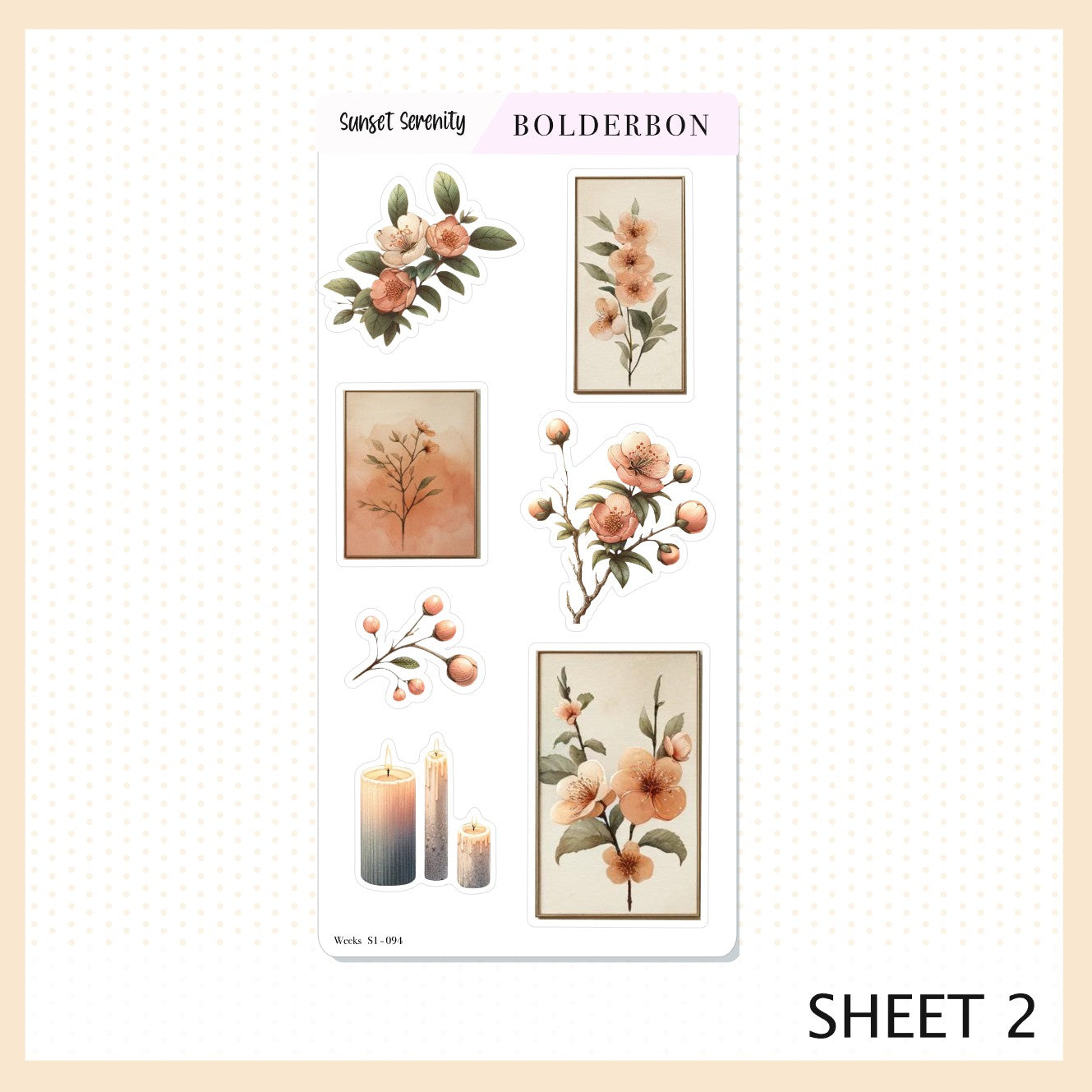 SUNSET SERENITY Hobonichi Weeks || Planner Sticker Kit