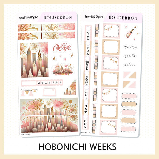 SPARKLING SKYLINE Hobonichi Weeks || Planner Sticker Kit