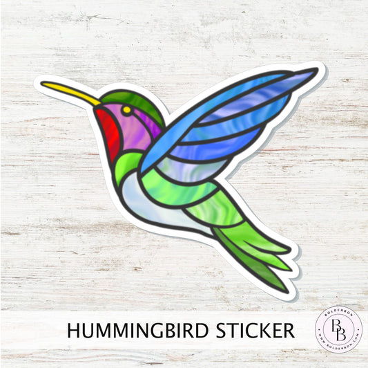 HUMMINGBIRD Sticker || Hand Drawn, Waterproof Vinyl Decal, Spring, Summer, Bird Feeder