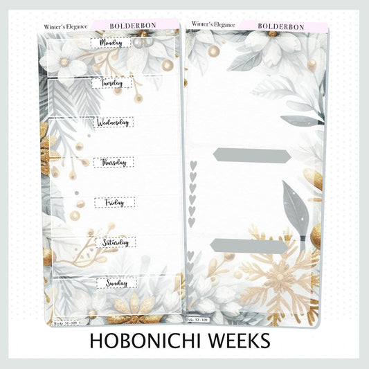 WINTER'S ELEGANCE Hobonichi Weeks || Planner Sticker Kit