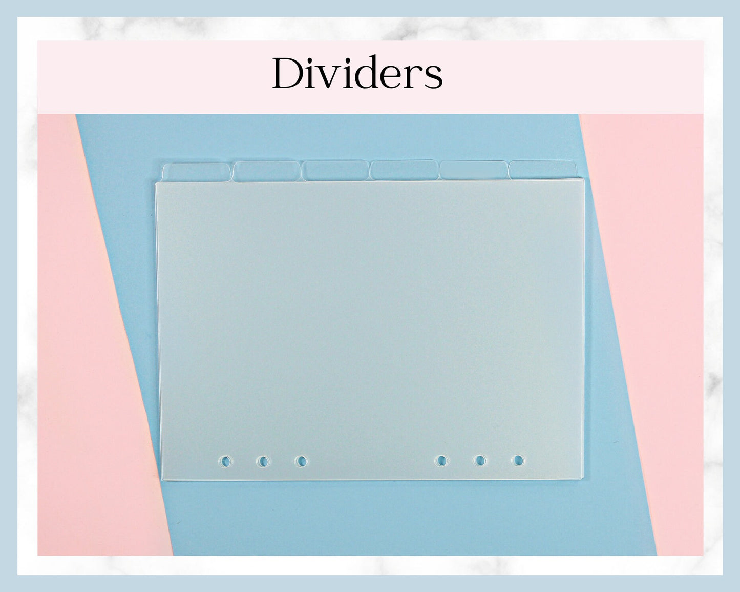 A5 PLANNER DIVIDERS || 6 Side Tabs Clear Frosted Plastic For Ringbound Binders Planners, Labels