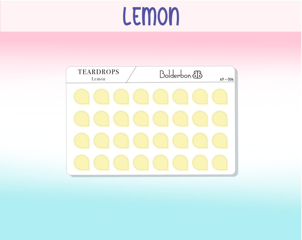 TEARDROPS STICKERS || Colorful, Frosted Clear, Icons, Pastel, Mini Dots, Planner Stickers