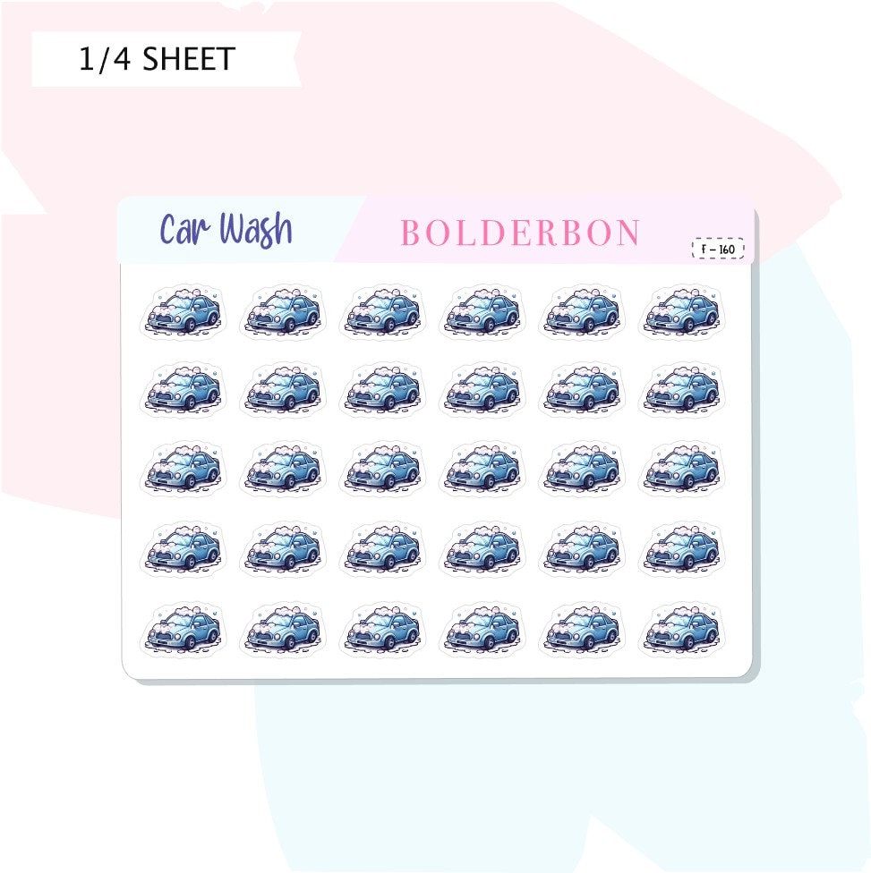 CAR WASH STICKERS || Planner Stickers, Icon, Wash Car, Clean Car