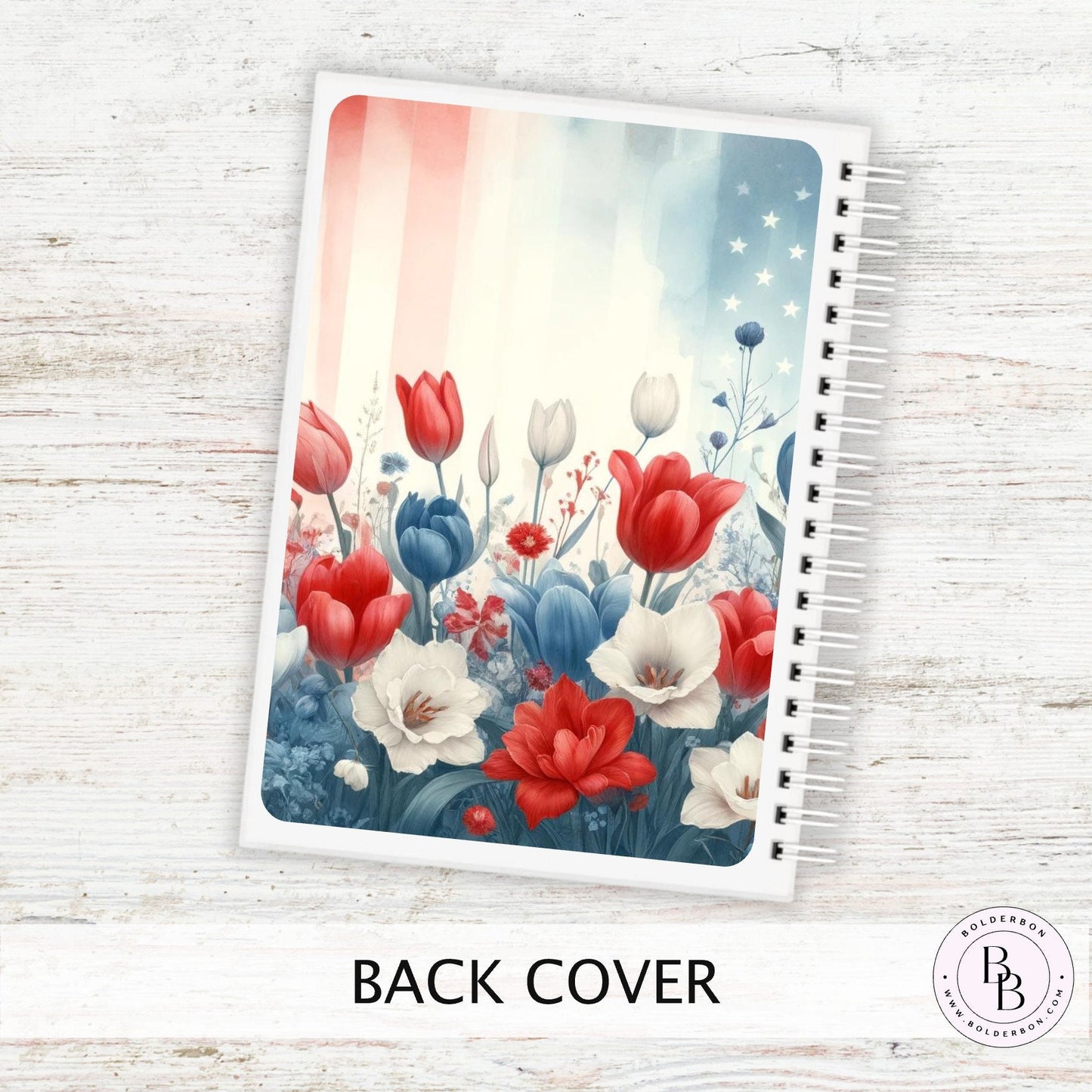 PATRIOTIC FLORALS Reusable Sticker Album || 5x7 Reusable Coil Sticker Book