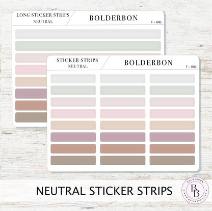 STICKER STRIPS Neutral || Planner Stickers, Dividers, Functional, Headers