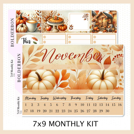 NOVEMBER 7x9 Monthly Sticker Kit || Fall Vibes