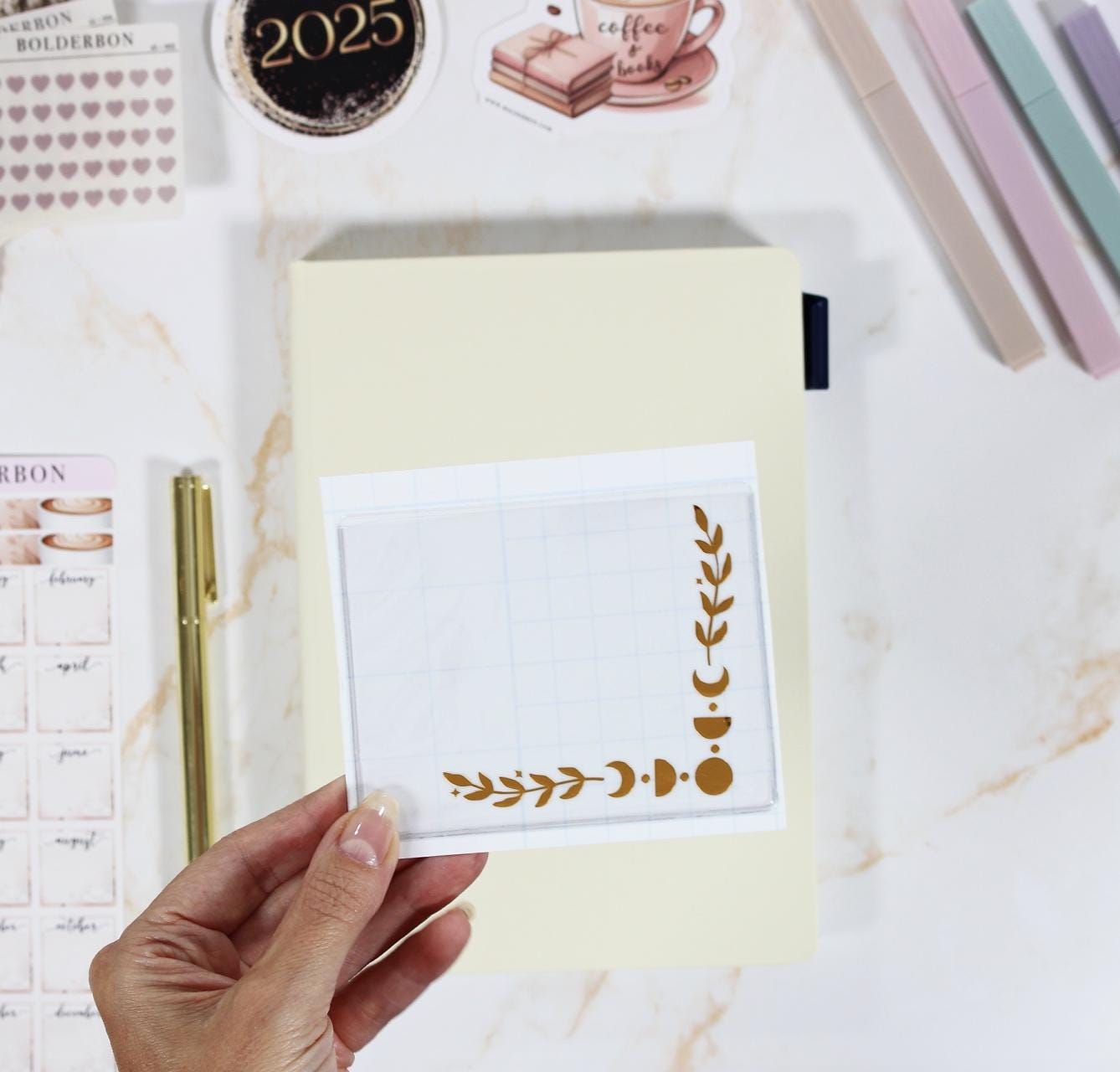 MOON PHASE Removable Adhesive Sticky Pocket Pouch || Perfect for Planners, Journals & Scrapbooking