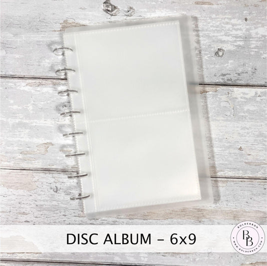 DISC ALBUM with sleeves || 6x9 Cover Size, Discbound Album, Sticker Storage, Journal Card Holder, Photo, Prints