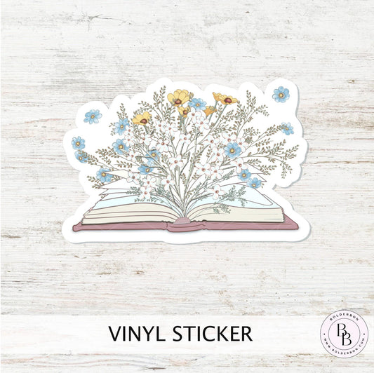 FLORAL BOOK STICKER || Reading, Book Lover Gift, Bookish, Journal Sticker, Kindle Stickers