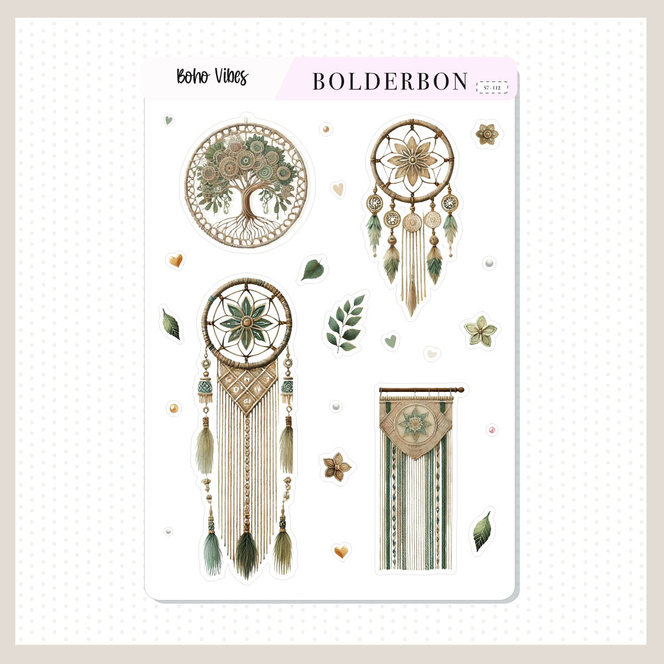 BOHO VIBES || Dream Catcher Aesthetic Journal Stickers