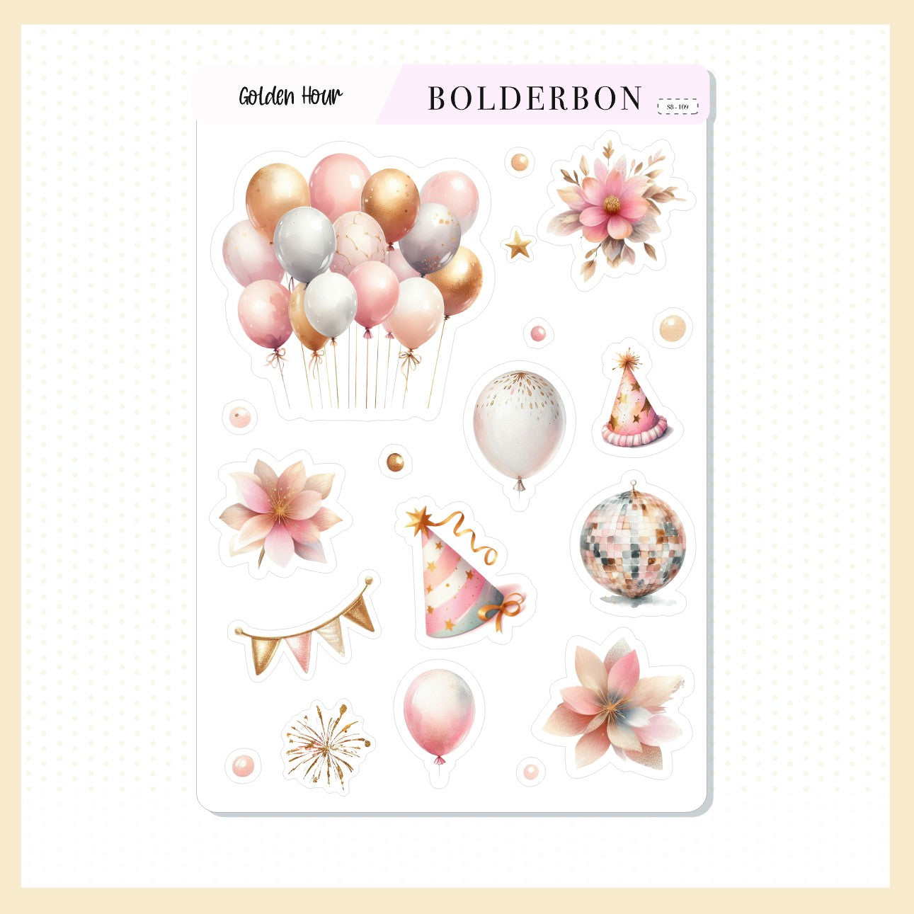 GOLDEN HOUR || Celebration Journal Stickers, New Year's party