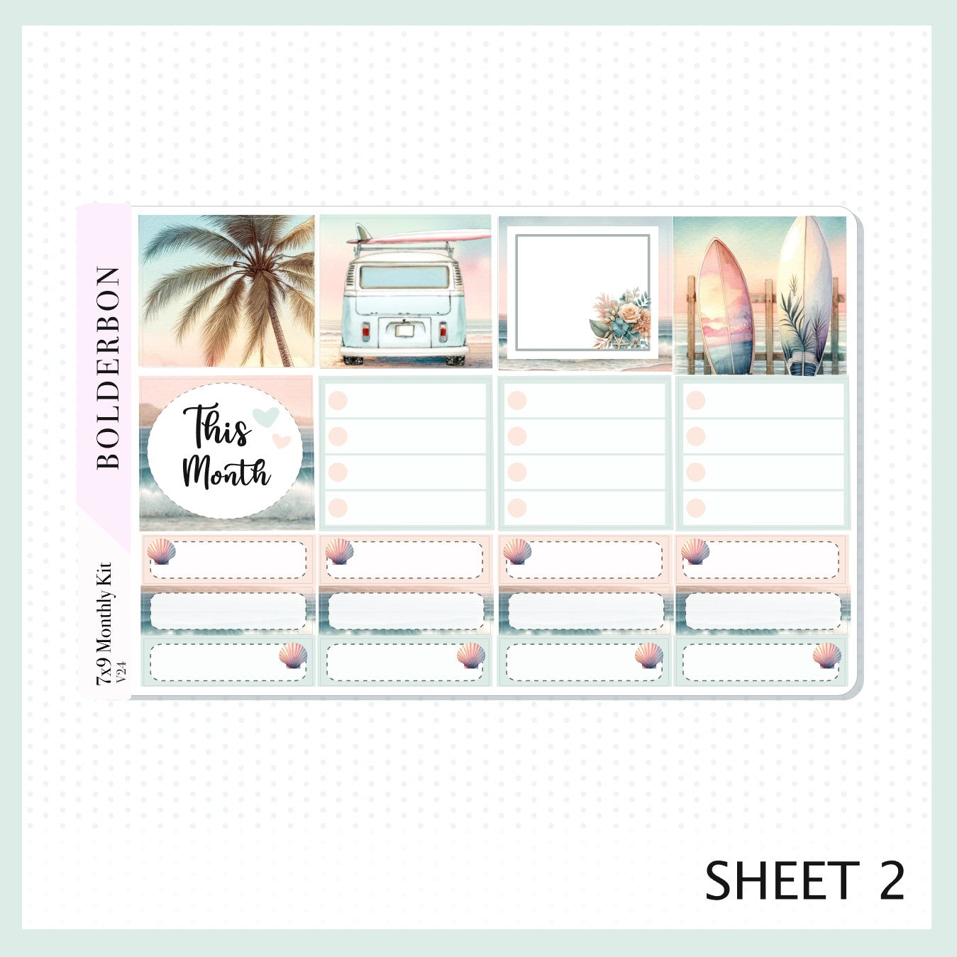 JUNE 7x9 Monthly Sticker Kit || Sunset Beach